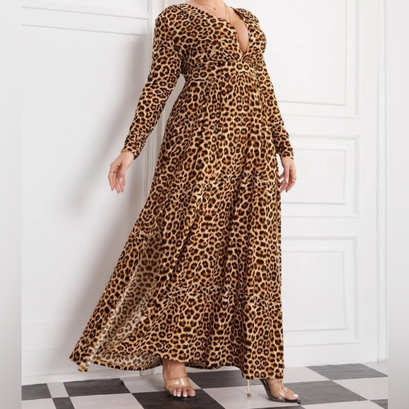 Brand New Plus Size Leopard Print Dress Size 4XL‎ - Picture 5 of 14